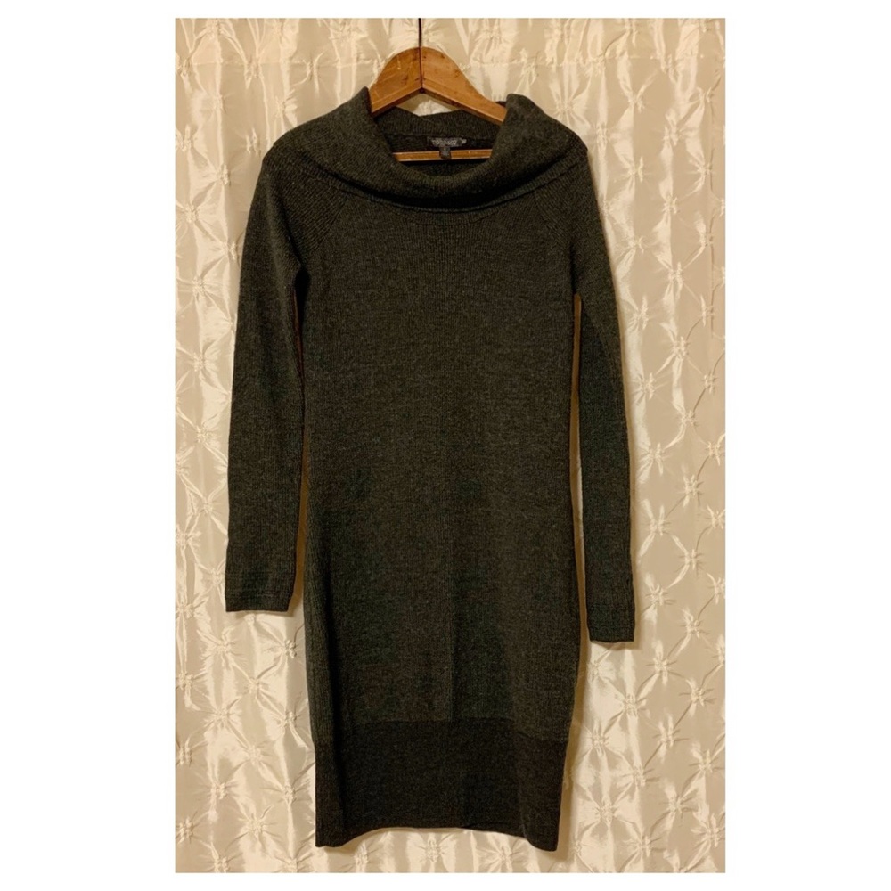 Toad&Co Merino Wool Cowl Sweater Dress Grey